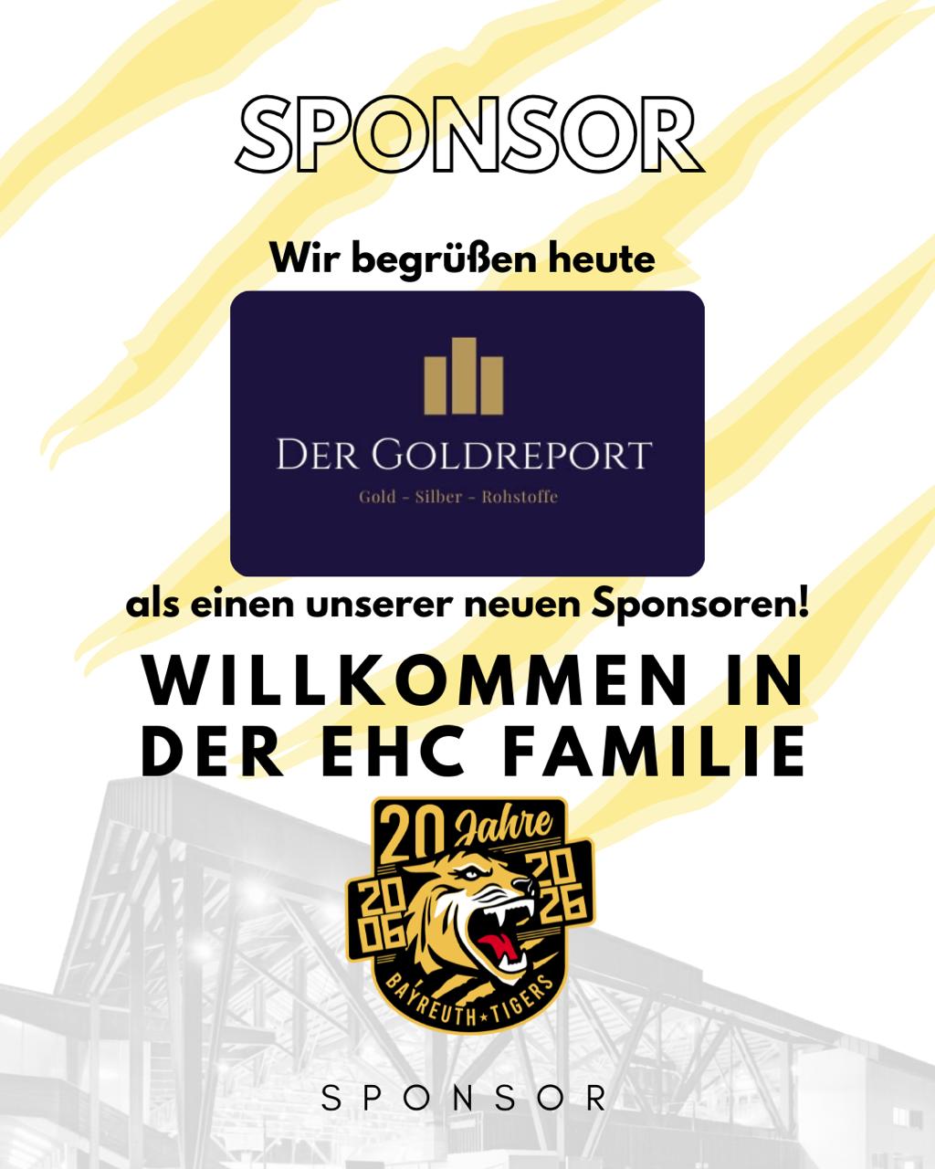 Neuer Sponsor - DER GOLDREPORT