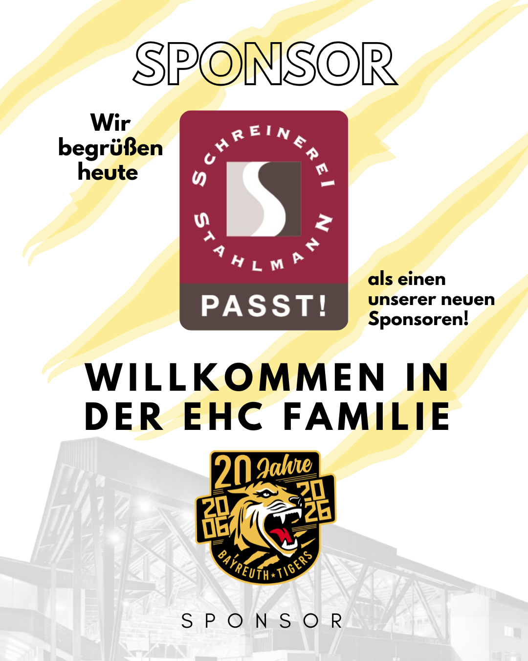 Neuer Sponsor - Schreinerei Stahlmann GmbH